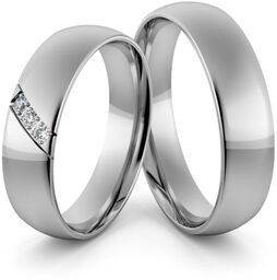 Obrączki ślubne palladowe 5 mm z brylantami -