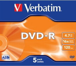 Płyta DVD-R 4,7GB 16x VERBATIM slim