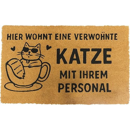 Relaxdays Wycieraczka kokosowa 60 x 40, rozpieszczony kot,