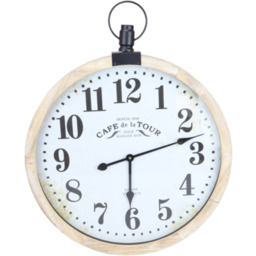 Zegar ścienny 60 cm biało-beżowy