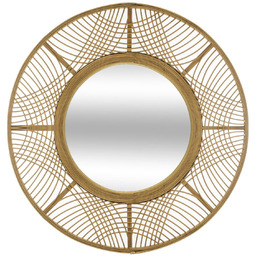 Atmosphera Lustro boho w bambusowej ramie INA, Ø