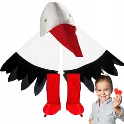 Strój Bocian ptak peleryna skrzydła Czapka nakładki