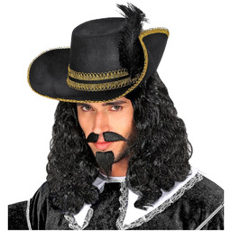 Peruka Muszkietera z wąsami i kozią bródką