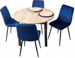 Zestaw stół i krzesła HARRY Riviera/Cz.+ 4x IBIS