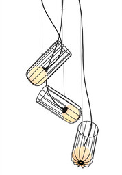 Italux Kaskadowa lampa wisząca Coco MDM-3941/3 BK koszyk