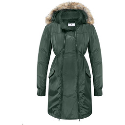 Damski płaszcz ciążowy zimowy z kapturem khaki Bellybutton