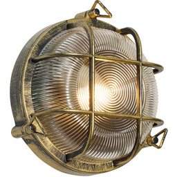 Zewnętrzna lampa ścienna i sufitowa antyczne złoto okrągła