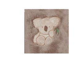 Kocyk dziecięcy 95x95 Miś Koala beżowy ciemny