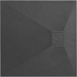 Brodzik kwadratowy czarny struktura kamienia smc 90x90 Magnum