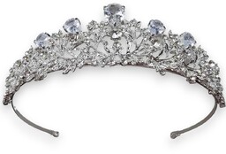 Tiara Ślubna Z Cyrkoniami Srebrna, Diadem Ślubny