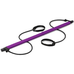 Hop-Sport, kij treningowy składany z ekspanderami, fioletowy