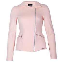 Dzianinowa Kurtka Ramoneska - Różowa