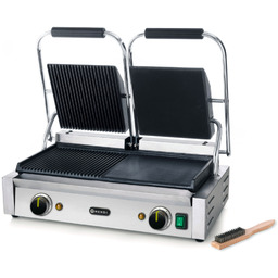 Kontakt grill kontaktowy podwójny ryflowany gładki 3600W Hendi