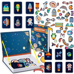 KSIĄŻKA MAGNETYCZNA EDUKACYJNA PUZZLE UKŁAD SŁONECZNY KOSMOS PUDEŁKO