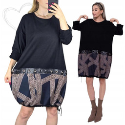 ELEGANCKA SUKIENKA 46 48 3XL BOMBKA długi rękaw
