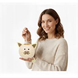 Lampa Wisząca Kotek Cotton Balls Ręcznie Robiona