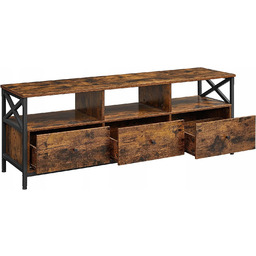 Szafka pod telewizor z szufladami rustykalna metal