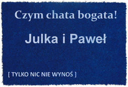 Niebieska wycieraczka z Twoim napisem/Logo