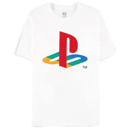 DIFUZED Koszulka PlayStation Logo Biały (rozmiar L)