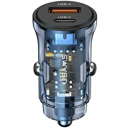 USAMS Ładowarka samochodowa 1xUSB+1xUSB-C C32 30W Fast Charge