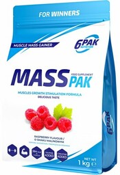 6PAK Gainer Mass Pak Malinowy (1000 g)