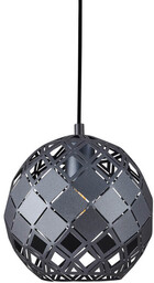 Italux Wisząca lampa nowoczesna Paulela ażurowa kula czarna