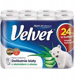 Papier Toaletowy VELVET aloes i proteiny jedwabiu 24