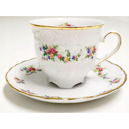 G742 Serwis Do Kawy 6/12 Rococo Porcelana Ćmielów