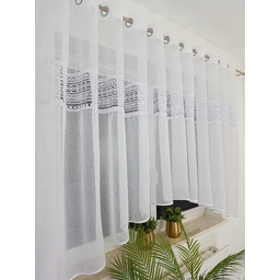 Firana Gotowa Z Etaminy Biała Przelotki Do Pokoju