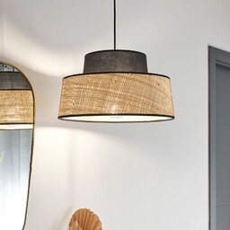 Lampa Wisząca COREP, Mallorca, ściemnialny, beżowy, salon, tkanina