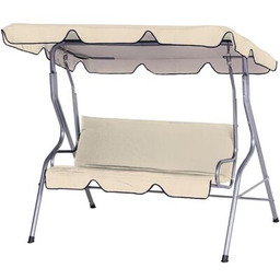 Huśtawka ogrodowo-balkonowa z daszkiem 3 osobowa piaskowa