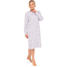 KOSZULA NOCNA DAMSKA 2XL DŁUGI RĘKAW BAWEŁNIANA FIOLETOWA