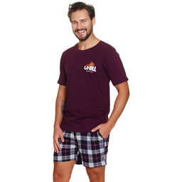 Piżama męska Chill teddy bordowa