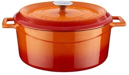 GARNEK ŻELIWNY EMALIOWANY POMARAŃCZOWY 6700 ml 28 cm