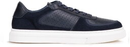 Męskie sneakersy ze skóry granatowe