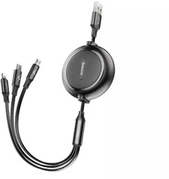 Baseus Golden Loop rozwijany kabel 3w1 USB -