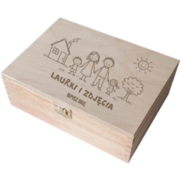 Laurki i Zdjęcia - drewniane pudełko z grawerem