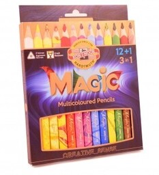 Kredki 12+1 kolorów MAGIC TRIO 3408/13 KOH
