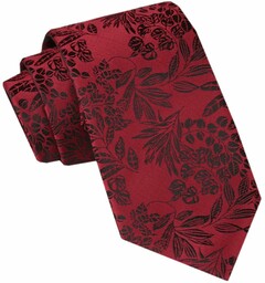 Męski Krawat - Alties - Czerwony z Motywem