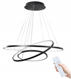 Lampa Wisząca 3 Ringi Sufitowa żyrandol 100W Pilot