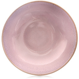 Talerz obiadowy głęboki ceramiczny różowy GLAZE 21 cm