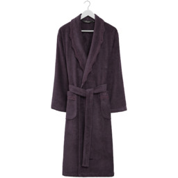 Elegancki szlafrok STELLA z koronką Śliwkowy