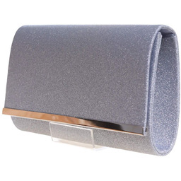 Srebrna torebka kopertówka z łańcuszkiem