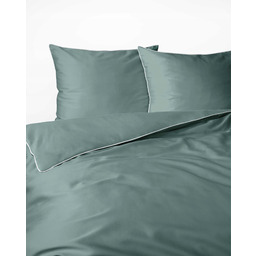 Pościel Makosatyna satynowa jednobarwna z lamówką 160x200 Miętowa