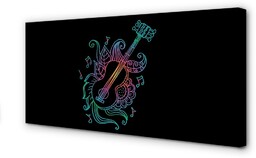 Obraz na płótnie Kolorowa gitara nuty