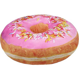 Donut Doughnut poduszka okrągła z glazurą i postrzępioną