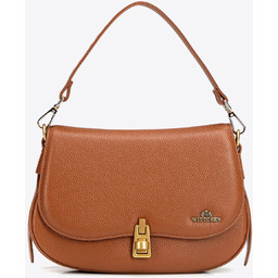 Skórzana listonoszka typu saddle bag brązowa