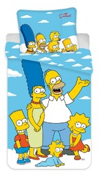 Jerry Fabrics Pościel bawełniana 140x200 Simpsonowie Family Simpsons