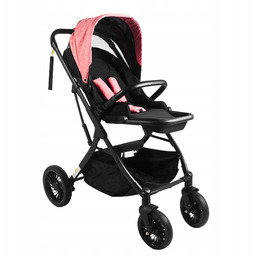 Wózek wielofunkcyjny czarny różowy dla dzieci sportowy 1w1