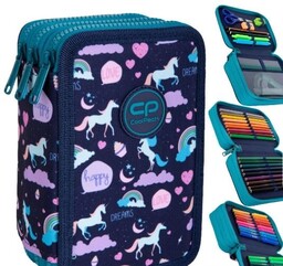 Piórnik z wyposażeniem trzykomorowy dla dziewczynki CoolPack Jumper